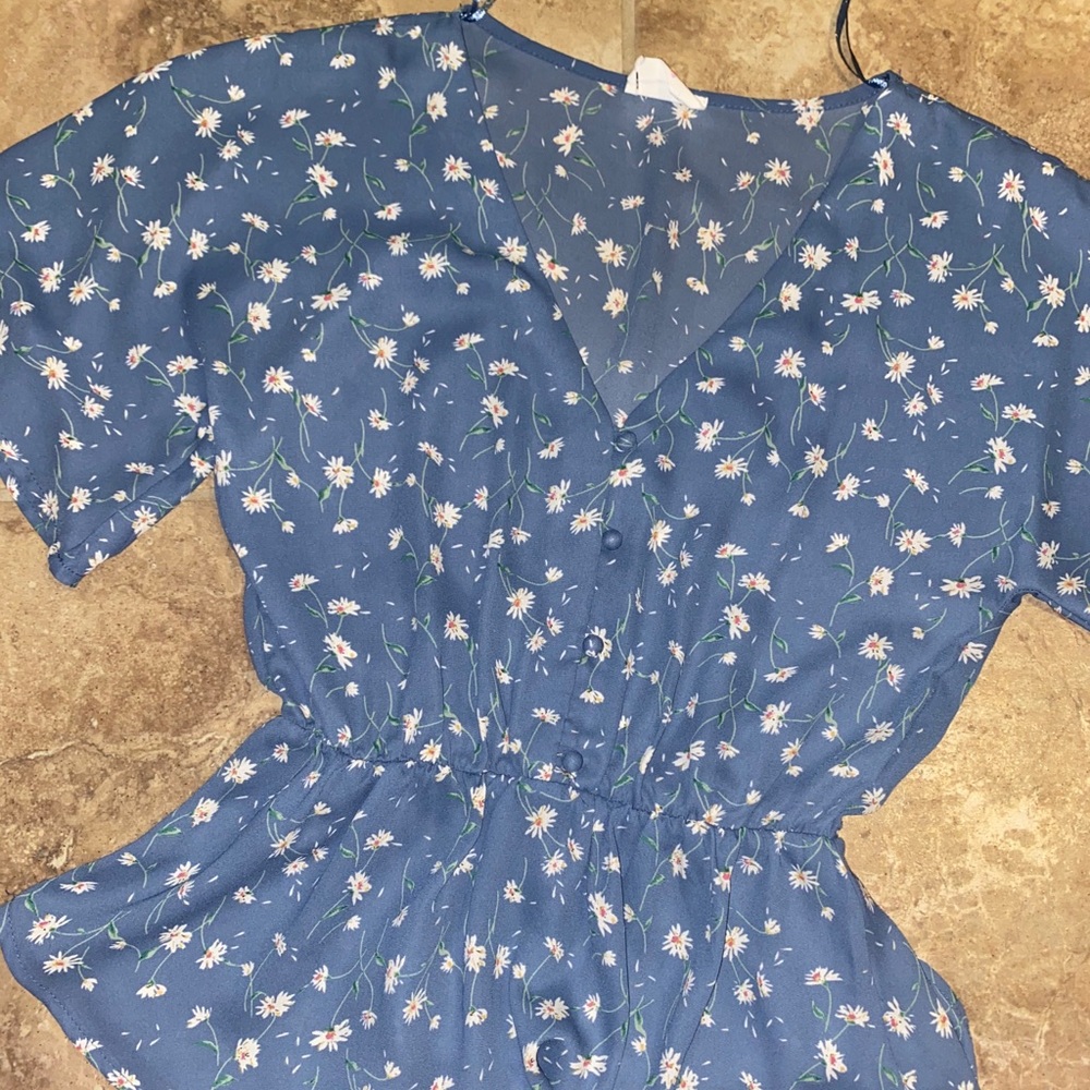Blue flowered blouse